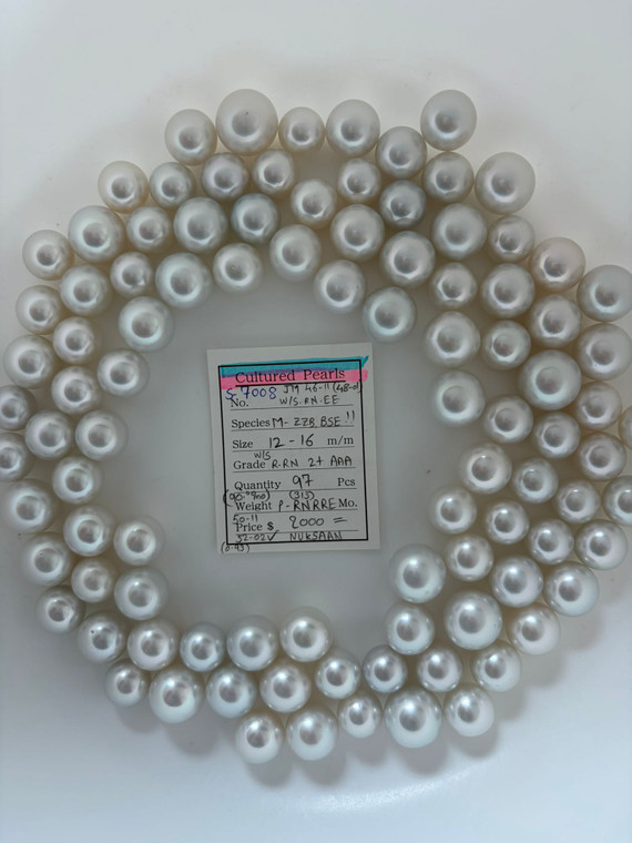 South Sea White - 12 - - 16mm - W/S R-RN 2+ AAA ( 3 / 3 ) - <TAG> - S-7008