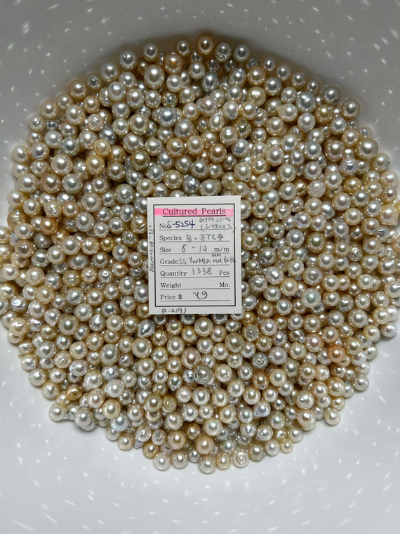 South Sea Natural Gold - 6 - - 10mm - SS YW MIX MM-MK 6L3L - <TAG> - S-5254