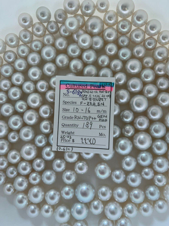 South Sea White - 10 - - 16mm - RN+ TOP++ GEM AAA - <TAG> - S-6182