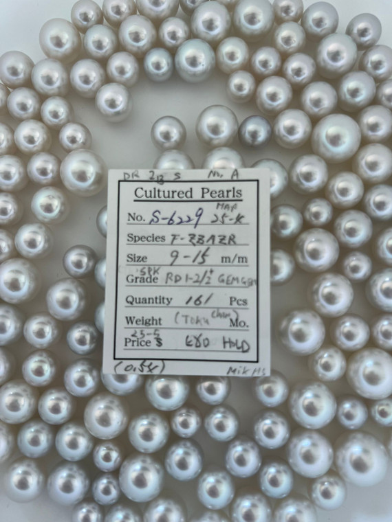 South Sea White - 9 - - 15mm - SPK RD 1-2/2+ GEMGEM - <TAG> - S-6229