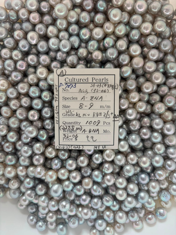 Akoya - 8 - - 9mm - WS- KL MIX RBQ 2/3+ - S-7073