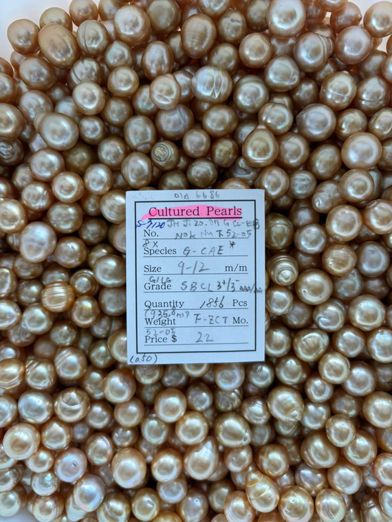 South Sea Natural Gold - 9 - - 12mm - G/LG SB CL 3+/3- AAA/AA - S-7120