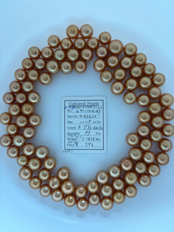South Sea Dyed Gold - 12 - - 15mm - R 3+/3 AAA/AA - S-7194