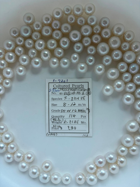 South Sea White - 8 - - 12mm - SH- OV 1-2 AAA/AA (M3) - S-7201