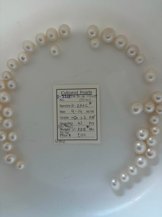South Sea White - 9 - - 14mm - MIX 1-2 AA- - S-7218