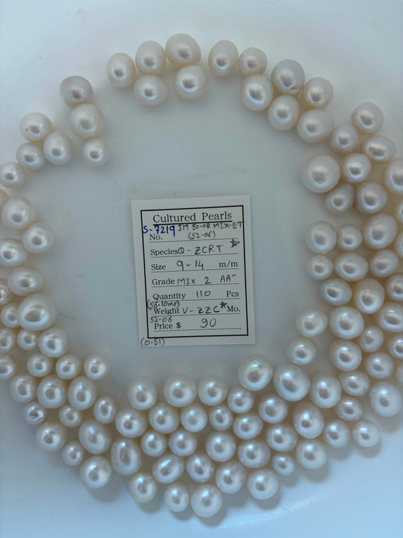 South Sea White - 9 - - 14mm - MIX 2 AA- - S-7219
