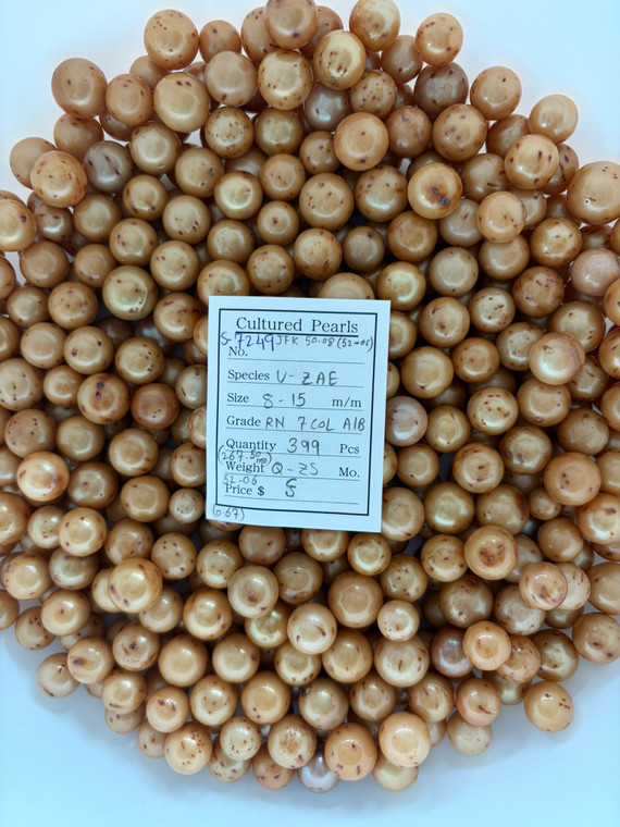 South Sea Dyed Gold - 8 - - 15mm - RN 7 COL A/B - S-7249