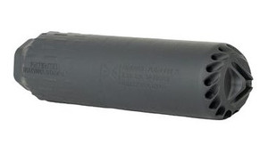 HUXWRX Flow 556 Ti suppressor black titanium 5.56 NATO 1/2x28 flash hider lightweight rifle suppressor side view