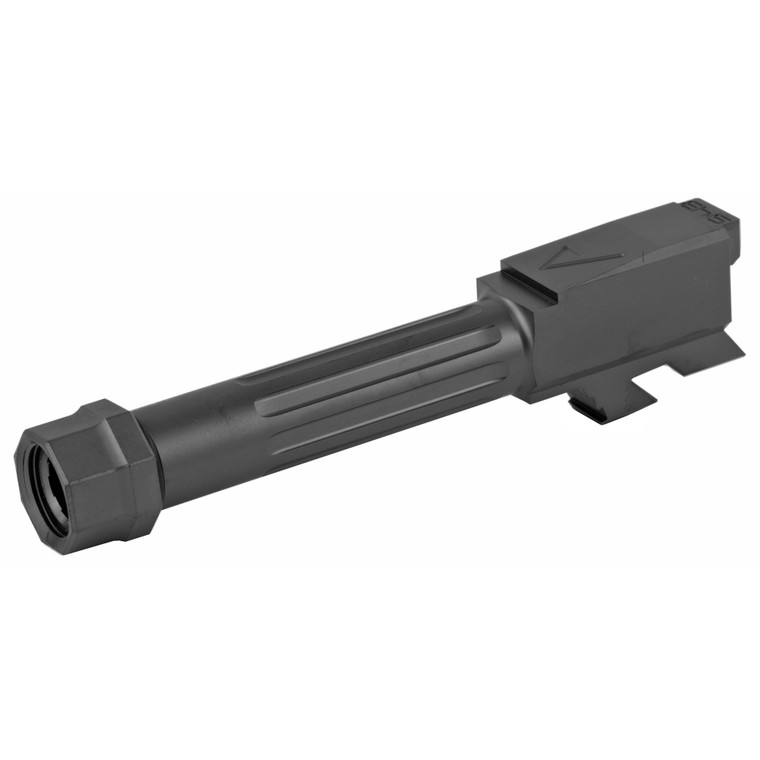 Agency Arms, Mid Line Barrel, 9MM, Black Nitride Finish, Threaded And Fluted, Fits Glock 43