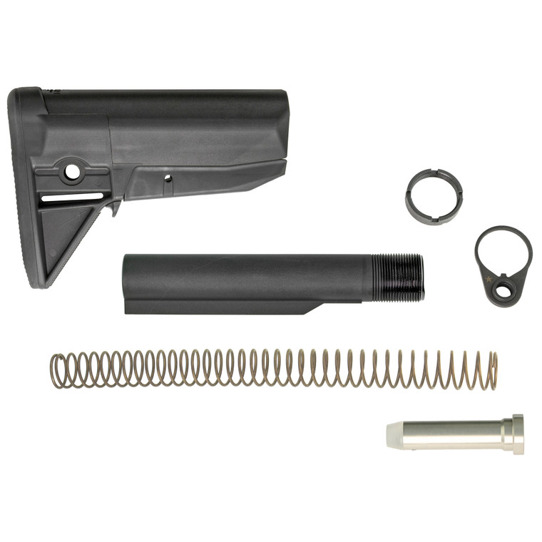 Bravo Company, BCMGUNFIGHTER Mod 0 Stock Kit, Receiver Extension, Quick Detach End Plate, Lock Nut Action Spring, Carbine Buffer, Black