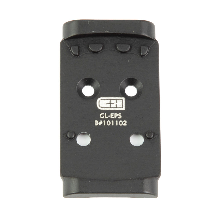 C&H Precision, V4, Optic Mounting Plate, For Glock MOS (Not 43X) to Holosun EPS/EPS Carry, Anodized Finish, Black