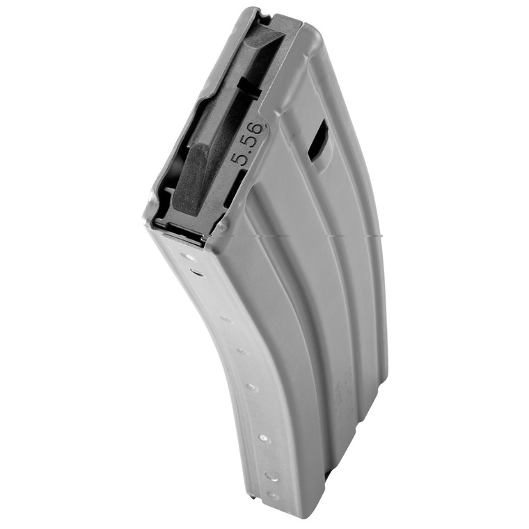 DURAMAG, Magazine, 223 Remington/556NATO, 30 Rounds, Fits AR Rifles, Black Anti-tilt AGF Follower, Aluminum, Gray