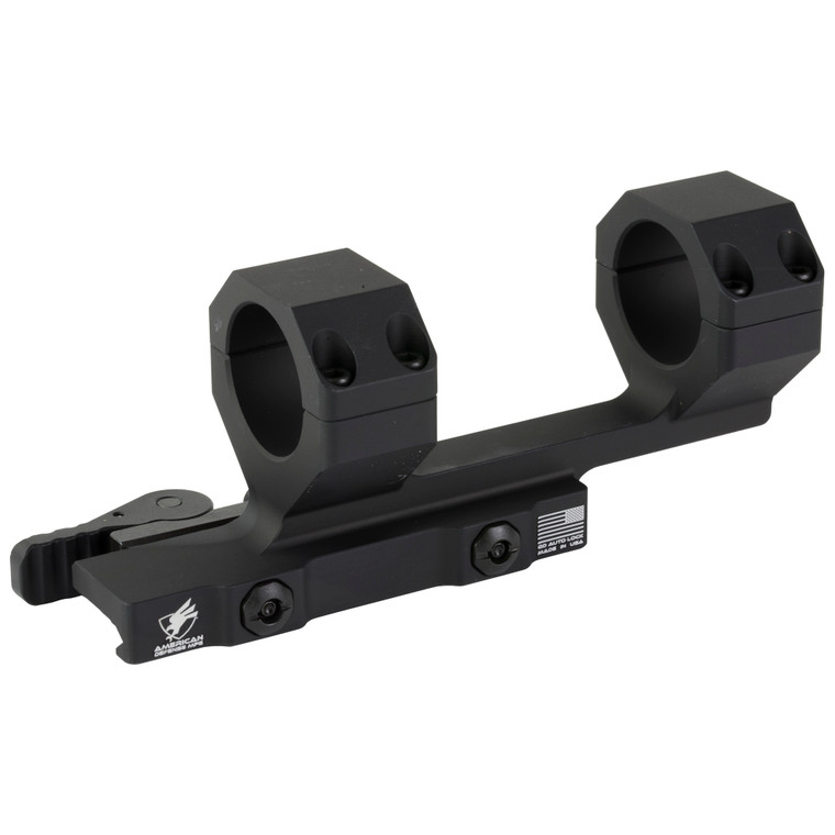 American Defense Mfg., Delta Scope Mount, Quick Detach, Horizontal split rings, 2" Offset, Black