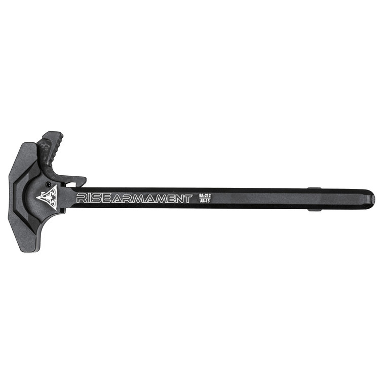 Rise Armament, Extended Latch Charging Handle, Fits AR-15, Anodized Finish, Black