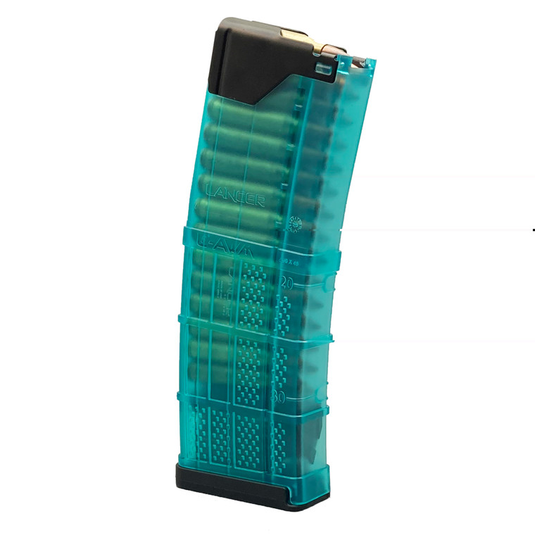 Lancer, Magazine, L5 Advanced Warfighter, 223 Remington/556NATO, 30 Rounds, Fits AR Rifles, Polymer, Translucent Blue