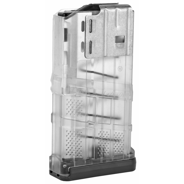 Lancer, L7 Advanced Warfighter Magazine, 308 Winchester/7.62 NATO/6.5 Creedmoor, 20 Rounds, Fits AR10 Rifles, Translucent Clear