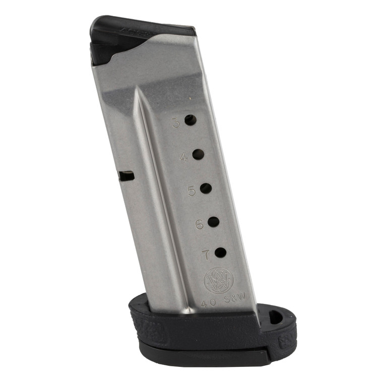 Smith & Wesson, Magazine, 40 S&W, 7 Rounds, Fits Shield, with Finger Rest, Stainless