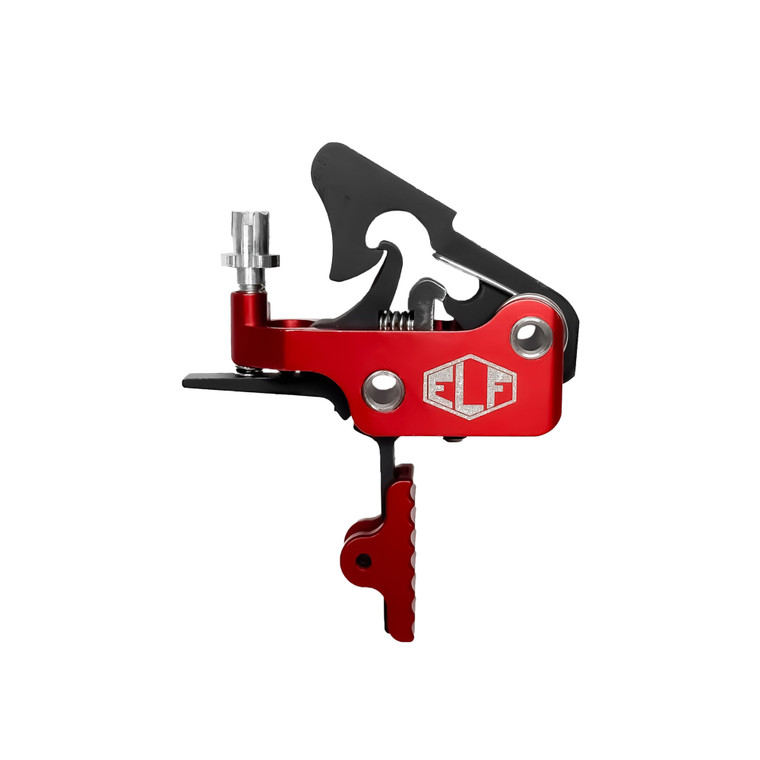 Elftmann Tactical, Apex, FA, Adjustable Trigger, Large Pin, Straight with Red Shoe, Fits AR-15, Anodized Finish, Red