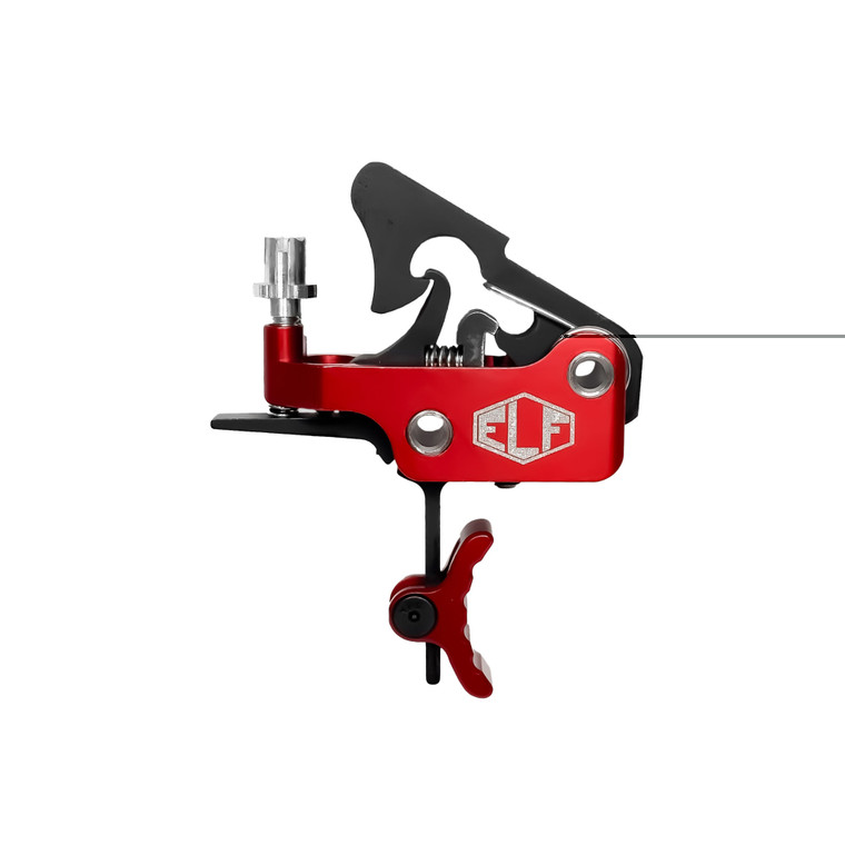 Elftmann Tactical, Apex, FA, Adjustable Trigger, Curved with Red Shoe, Fits AR-15, Anodized Finish, Red