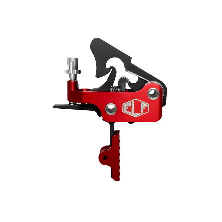 Elftmann Tactical, Apex, FA, Adjustable Trigger, Straight with Red Shoe, Fits AR-15, Anodized Finish, Red