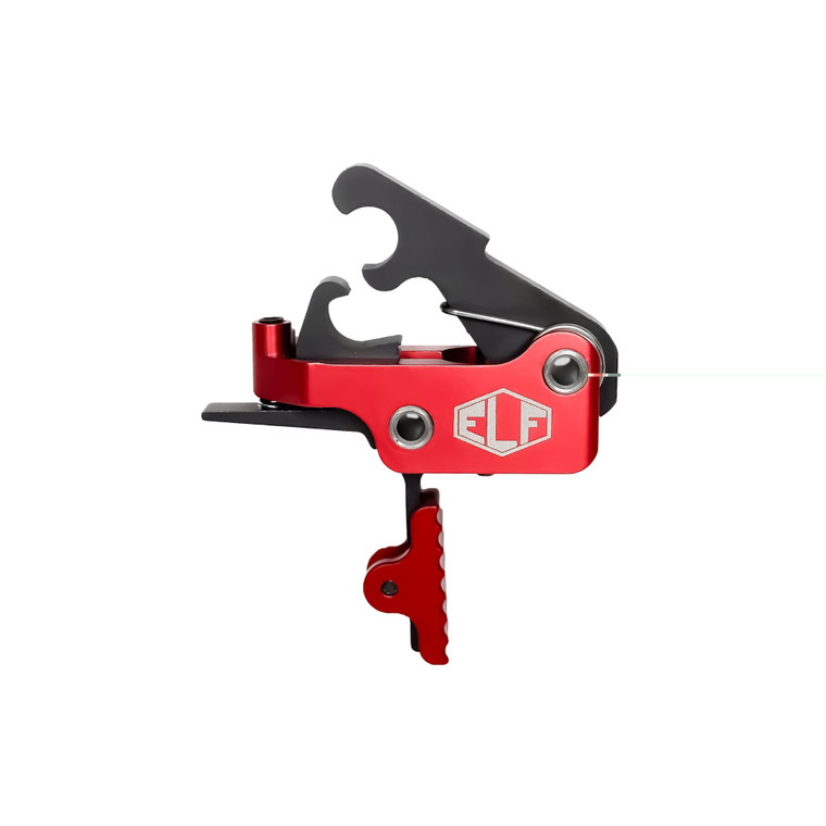 Elftmann Tactical, SE, Adjustable Trigger, Straight with Red Shoe, Fits AR-15, Anodized Finish, Red