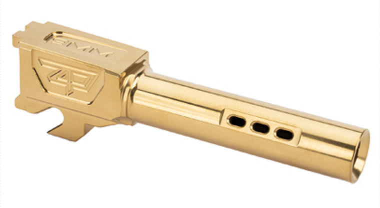Zaffiri Precision, Ported Pistol Barrel, 9mm, 3.8", Titanium Nitride Finish, Gold, Fits Sig P320 Compact