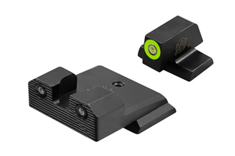 XS Sights, R3D 2.0, Tritium Night Sight, Fits S&W M&P Shield OR, Green Front Ourline, Green Tritium Front/Rear