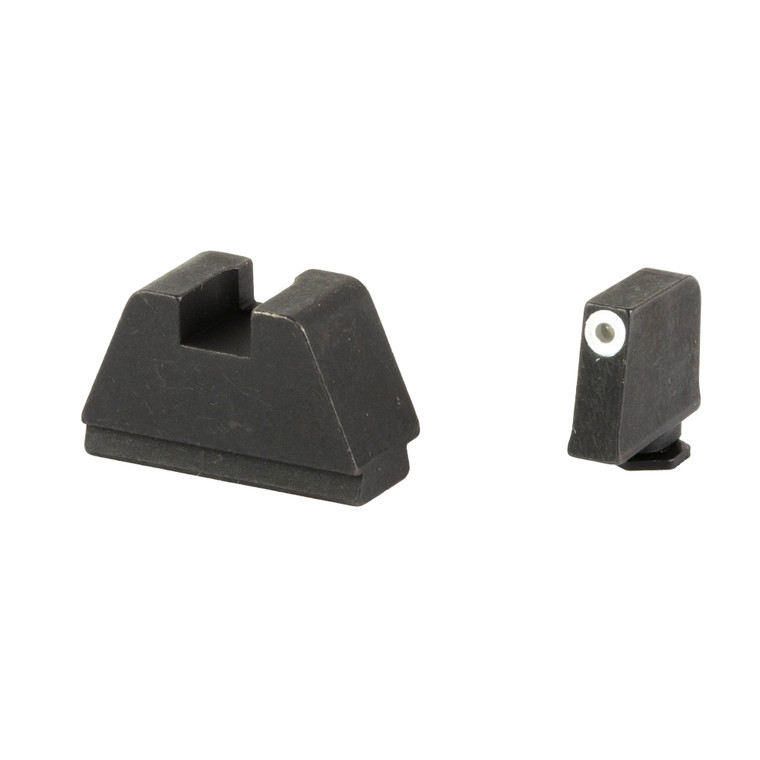 AmeriGlo, Optic Compatible Sets for Glock, For All Glocks, 3XL Tall, Green Tritium with White Outline, .365" Front and .451" Rear, Black Rear Sight