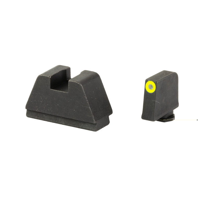 AmeriGlo, Optic Compatible Sets for Glock, Fits All Glocks, 3XL Tall, Green Tritium with LumiGreen Outline, .365" Front and .451" Rear, Black Rear Sight