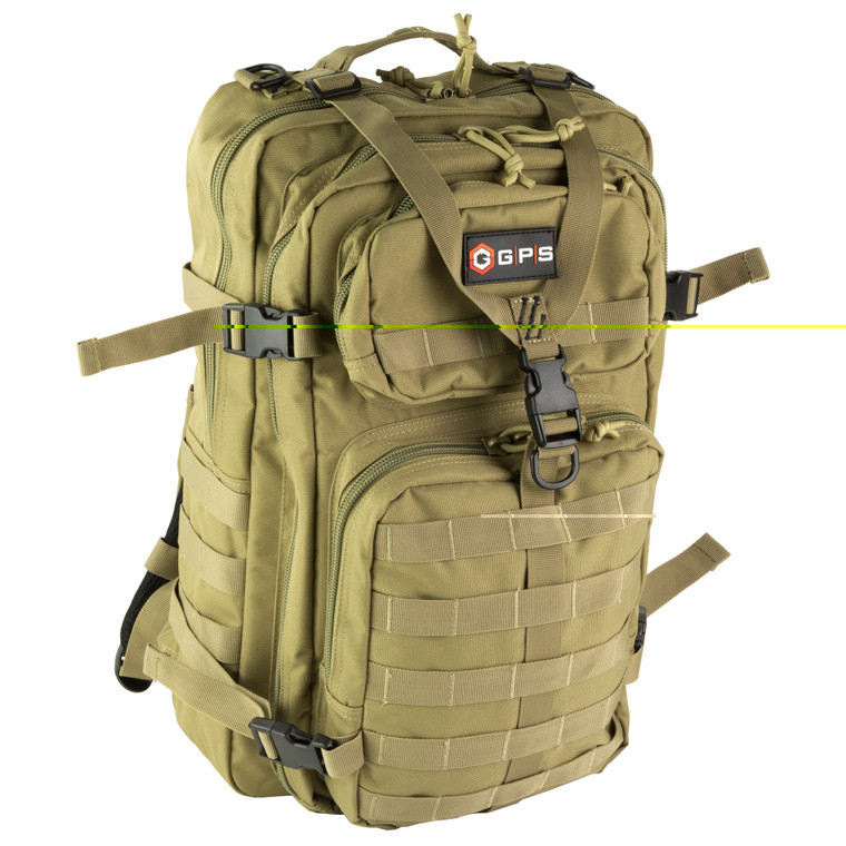GPS, Tactical Bugout Computer Backpack, Fits Up to a 15" Laptop, 600 Denier Polyester Construction, Tan