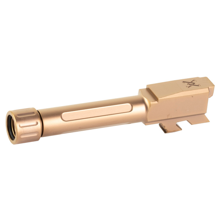 True Precision, Threaded Barrel, 9MM, For Glock 43/43X, Copper TiCN Finish, Includes Thread Protector