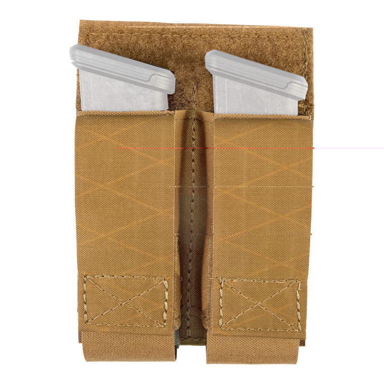 Grey Ghost Gear, Double Pistol Magna Mag Pouch, Laminate Nylon, Coyote Brown
