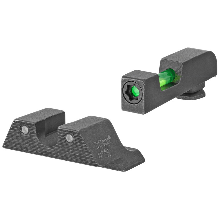 Trijicon, DI Tritium/Fiber Optic Night Sights, Fits Glock 42/43/43X/48, Includes 2 Green Fiber Replacement Pieces and T10 Torque L-Key