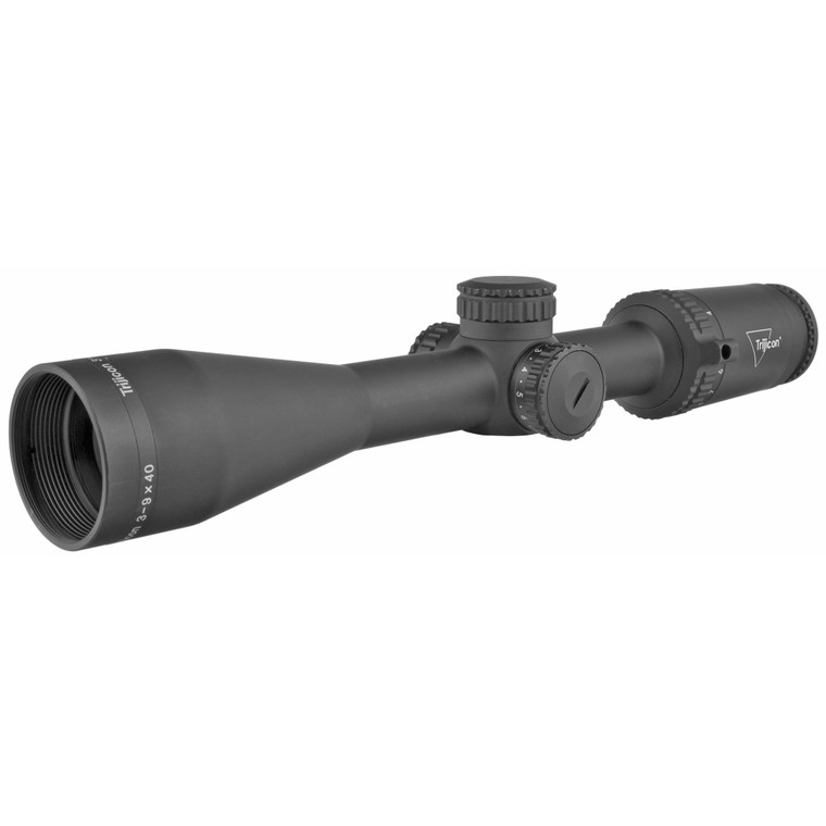 Trijicon, Credo 3-9X40mm Second Focal Plane Riflescope with Red Standard Duplex, 1" Tube, Matte Black, Low Capped Adjusters