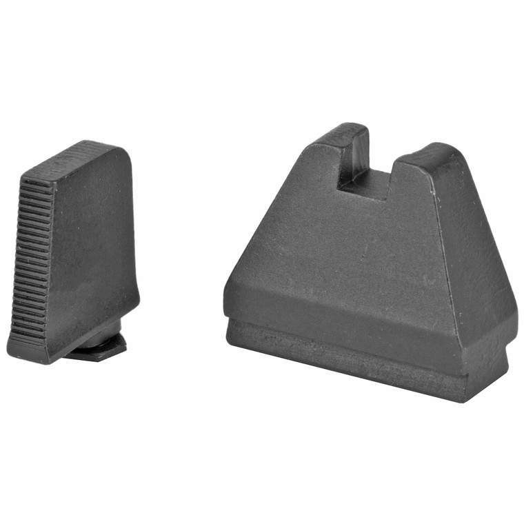 AmeriGlo, Tall Suppressor Sights, 9XL Height, Fits All Glocks Except 42/43, Black Serrated .500" Front, Flat Black .600" Rear