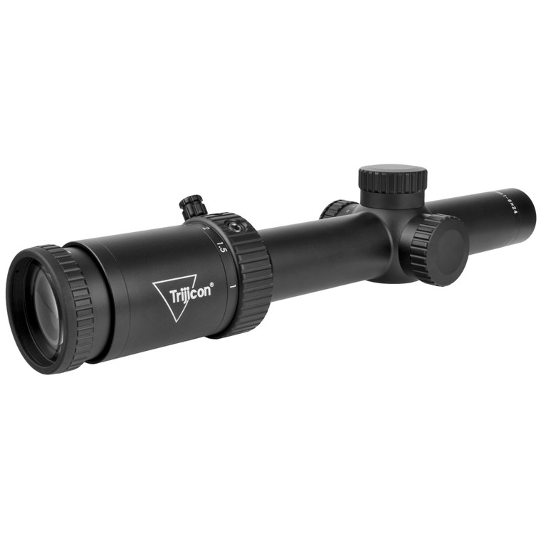 Trijicon, Credo HX 1-6x24mm First Focal Plane Riflescope with Red MOA Segmented Circle, 30mm Tube, Satin Black, Low Capped Adjusters