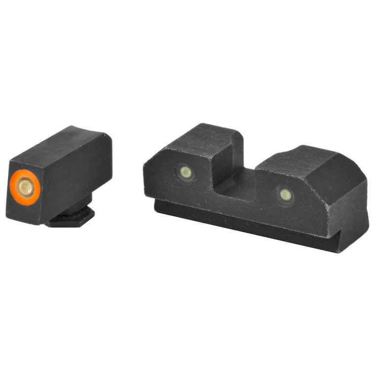 XS Sights, R3D Night Sights, Orange Front Dot, Fits Glock 17/19/22/23/24/26/27/31/32/33/34/35/36/38, Taurus G3c/GX4/New Production G3, Walther PDP, Steel/Blued