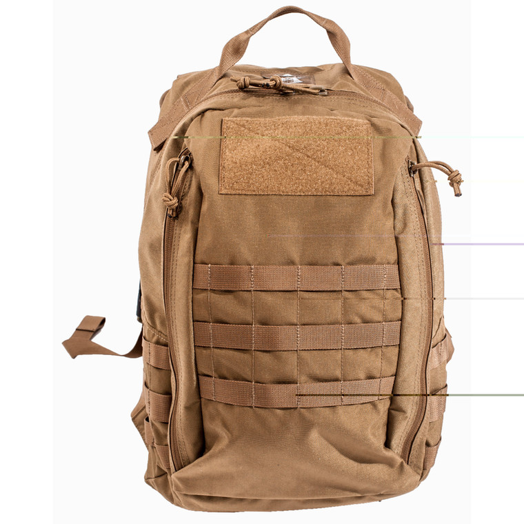 Grey Ghost Gear, Lightweight Assault Pack, Mod 1, Backpack, Coyote Brown, Ripstop Nylon