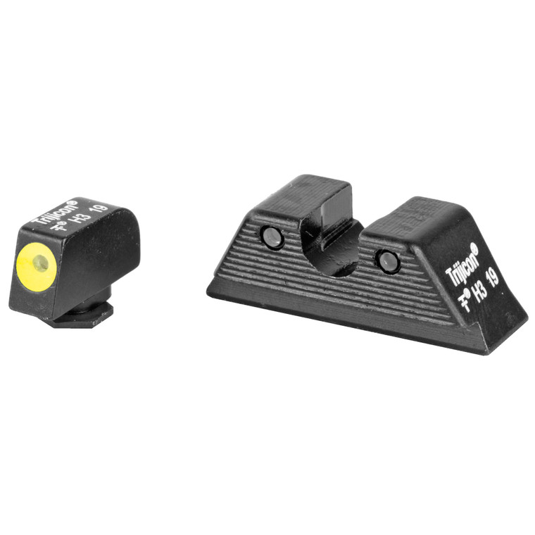 Trijicon, HD Tritium Night Sights, Yellow Front Outline. Fits Glock MOS 17/19/26/27/33/34