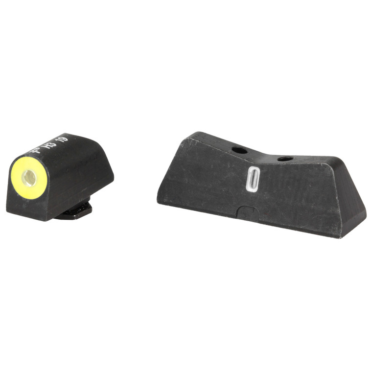 XS Sights, DXT2 Big Dot Tritium Front, White Stripe Express Rear, Fits Glock 17/19/22/23/24/26/27/31/32/33/34/35/36/38, Taurus G3c/GX4/New Production G3, Walther PDP, Green with Yellow Outline