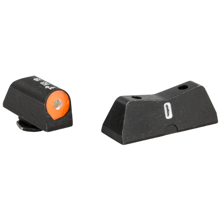 XS Sights, DXT2 Big Dot Tritium Front, White Stripe Express Rear, Fits Glock 42/43, Green with Orange Outline