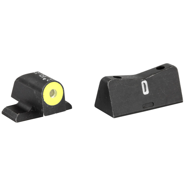 XS Sights, DXT2 Big Dot Tritium Front, White Stripe Express Rear, Fits Sig Sauer Models: P225, P226, P229, P320, Springfield XD, XDm, XDs, Green with Yellow Outline