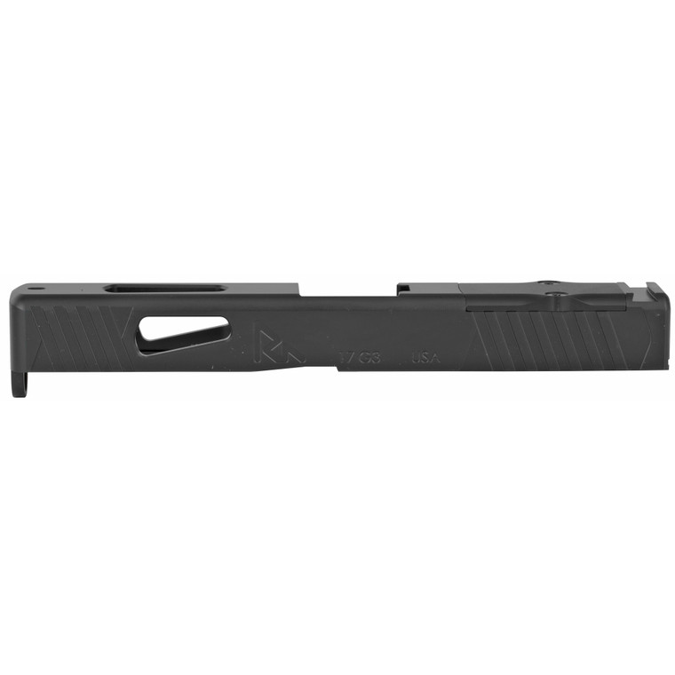 Rival Arms, Match Grade Upgrade Slide For Glock 17 Gen 3, RMR Cut Ready, Front and Rear Serrations, Satin Black Quench-Polish-Quench (QPQ) Finish