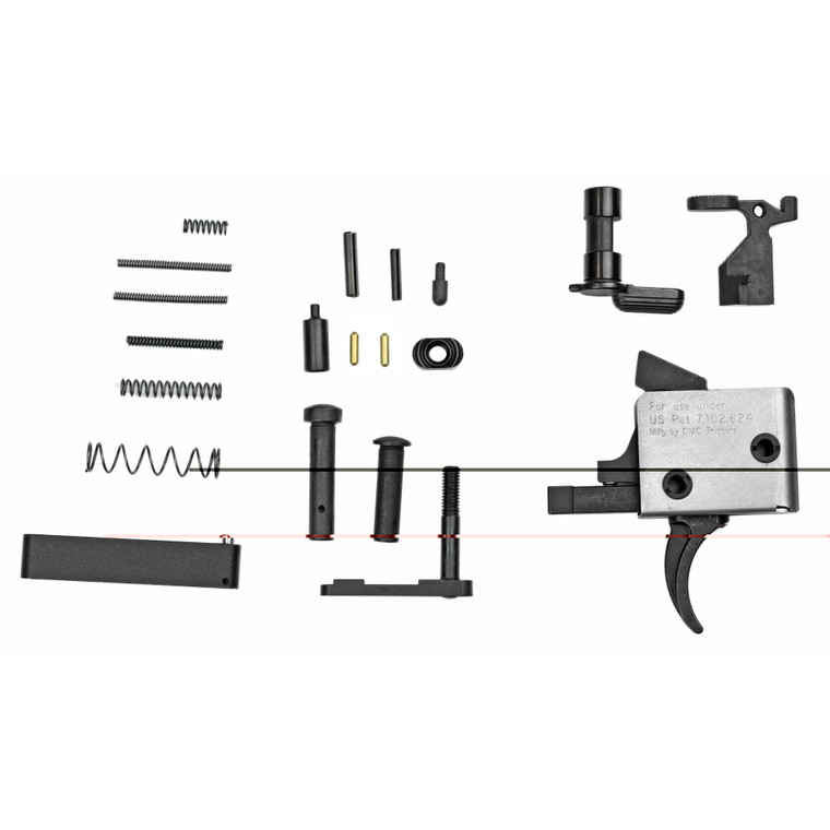 CMC Triggers, AR-15 Lower Receiver Parts Kit with 3.5lb Curved Trigger, Black