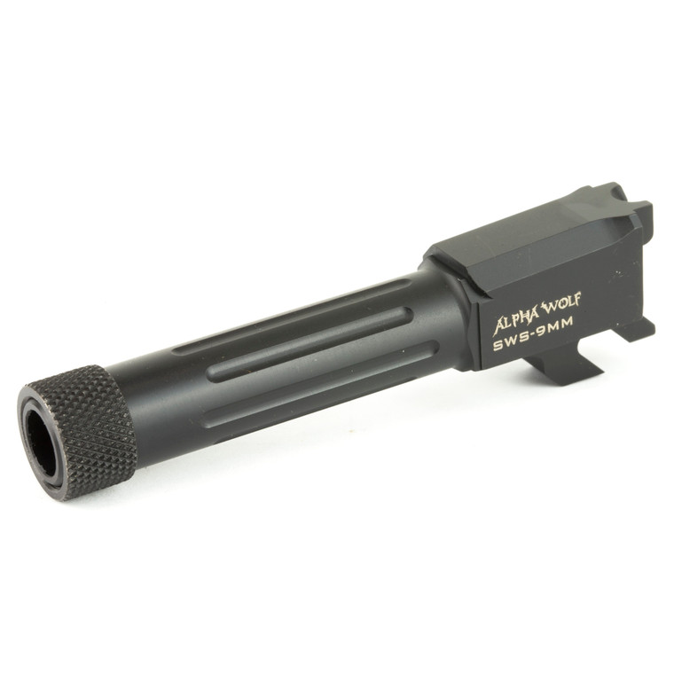 Lone Wolf Distributors, AlphaWolf Threaded/Fluted Barrel, 9MM, Salt Bath Nitride Finish, Fits S&W M&P Shield 9