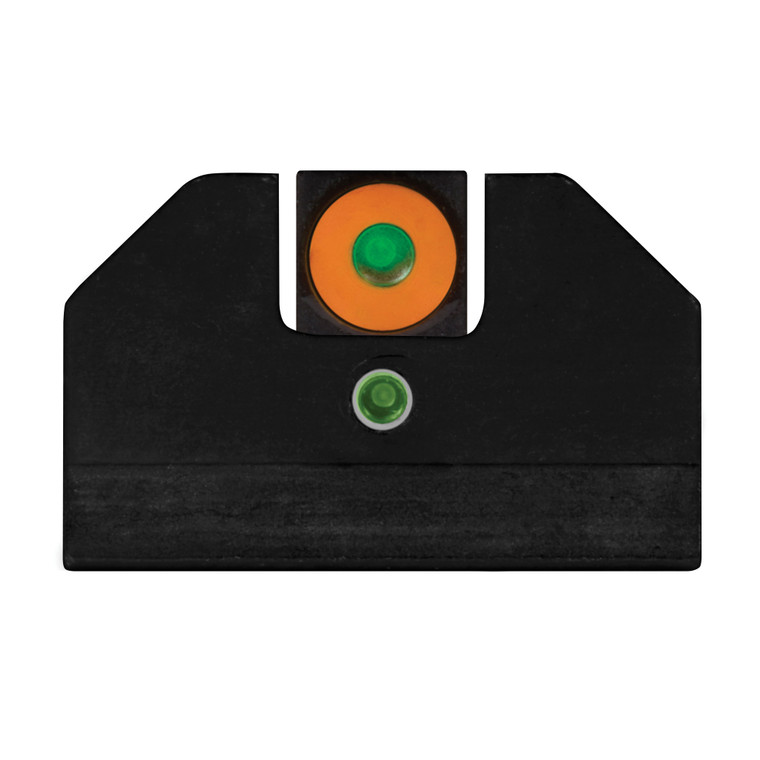 XS Sights, F8 Night Sight, Fits Glock Models; 20,21,29,30,30S,37,40,41, Green with Orange Outline Front, Green Rear, Tritium Front/Rear