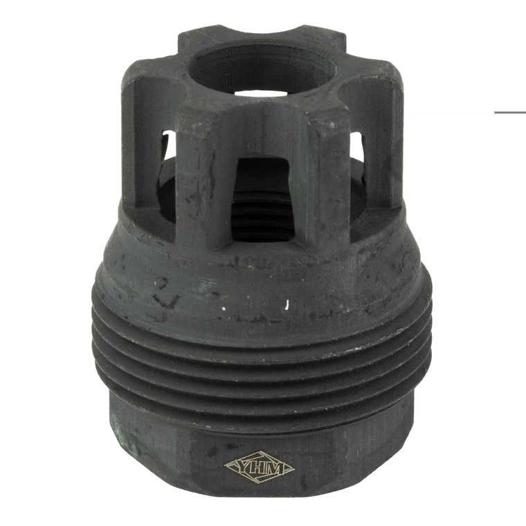 Yankee Hill Machine Co, sRx Mini Muzzle Brake, 1/2-28, Compatible with sRx Low Profile Adapter, Attaches to Suppressors with 1-3/8"x24 Thread Pitch, Black Oxide Finish