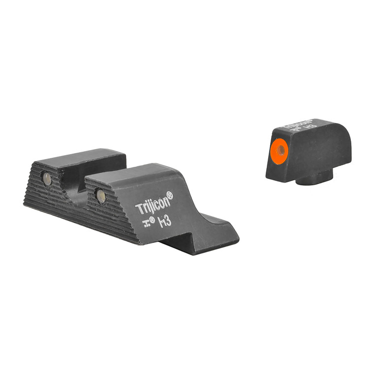Trijicon, HD XR Night Sight Set, 3 Dot Green Tritium With Orange Front Outline, Fits Glock 17/19/26/27/33/34