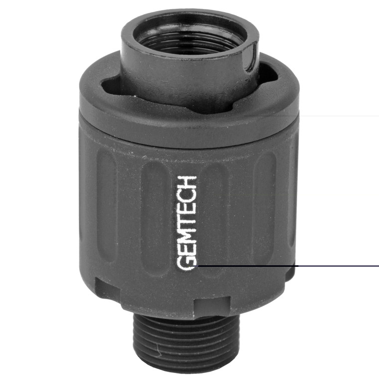 Gemtech, 22 QDA Assembly, Quick Attach/Detach Adapter, 22LR, Black Finish, Includes One Thread Mount, One Adapter, and an Installation Wrench