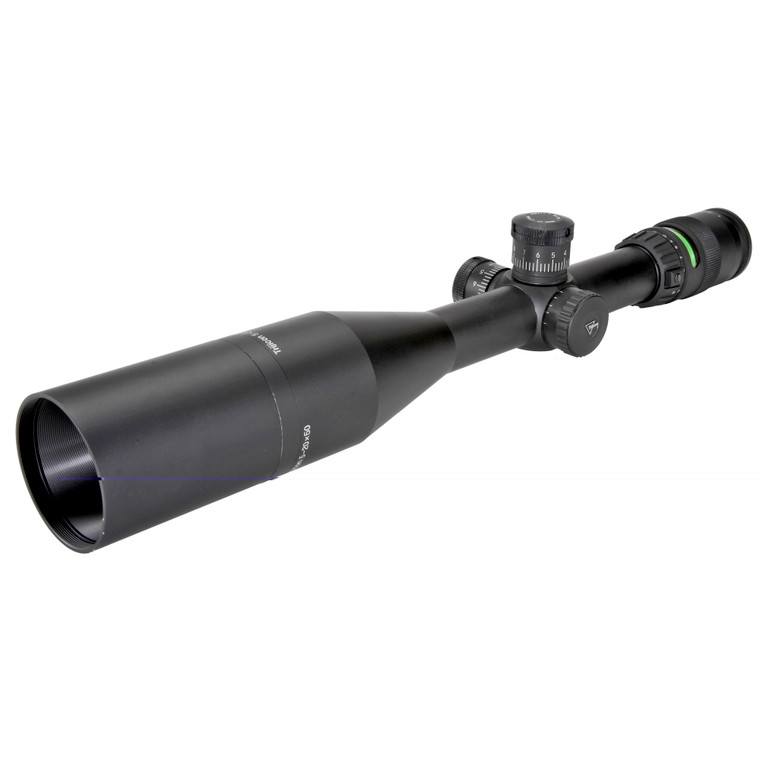 Trijicon, AccuPoint Rifle Scope, 5-20X50mm, 30mm, Green Mil-Dot Reticle, 1 Sunshade, 1 Trijicon Sticker, 1 Lenspen, 1 Set of Lens caps, 1 Accupoint Manual, 1 Warranty Card, Matte Finish